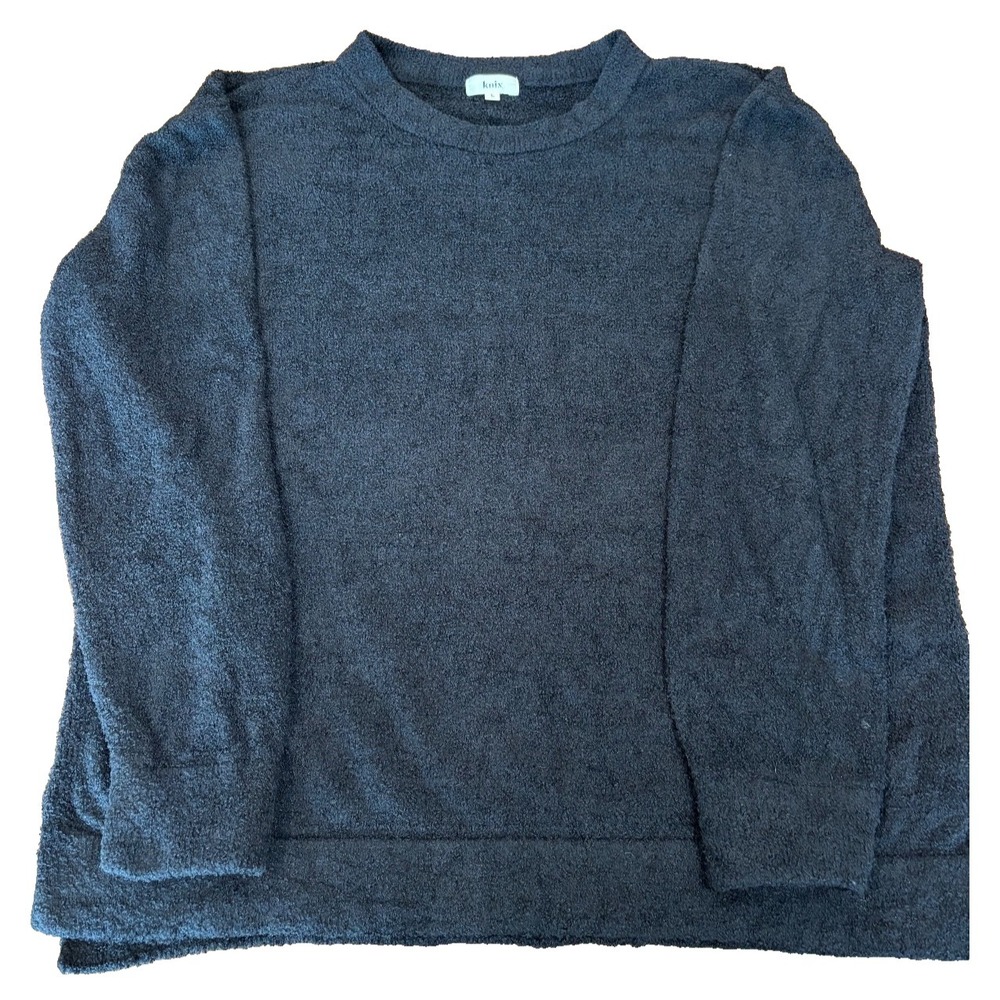 Knix Long Sleeve Black Cozzzy Crew Terry Top Pullover Sweater black Size Large
